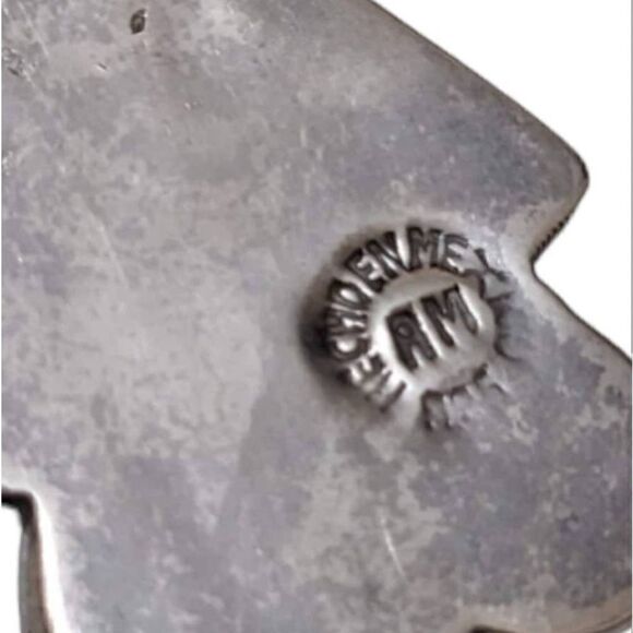 925 Mexico Sterling Silver‎ Angel Necklace Abalone Vintage Antique Handmade - Picture 4 of 5